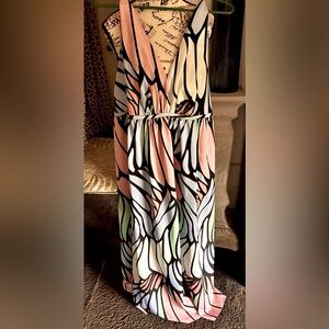 Natori Pastel Abstract Maxi Dress